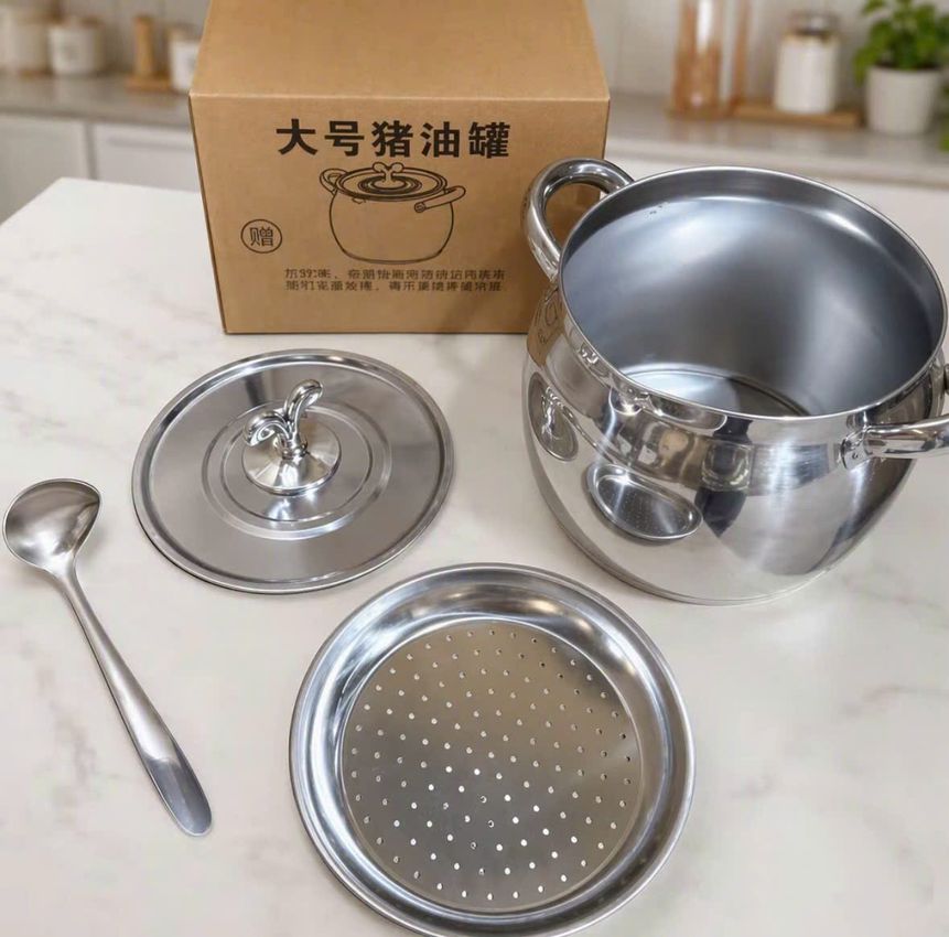 Âu Đựng Mỡ Dung Tích 2500ml Chất liệu Inox