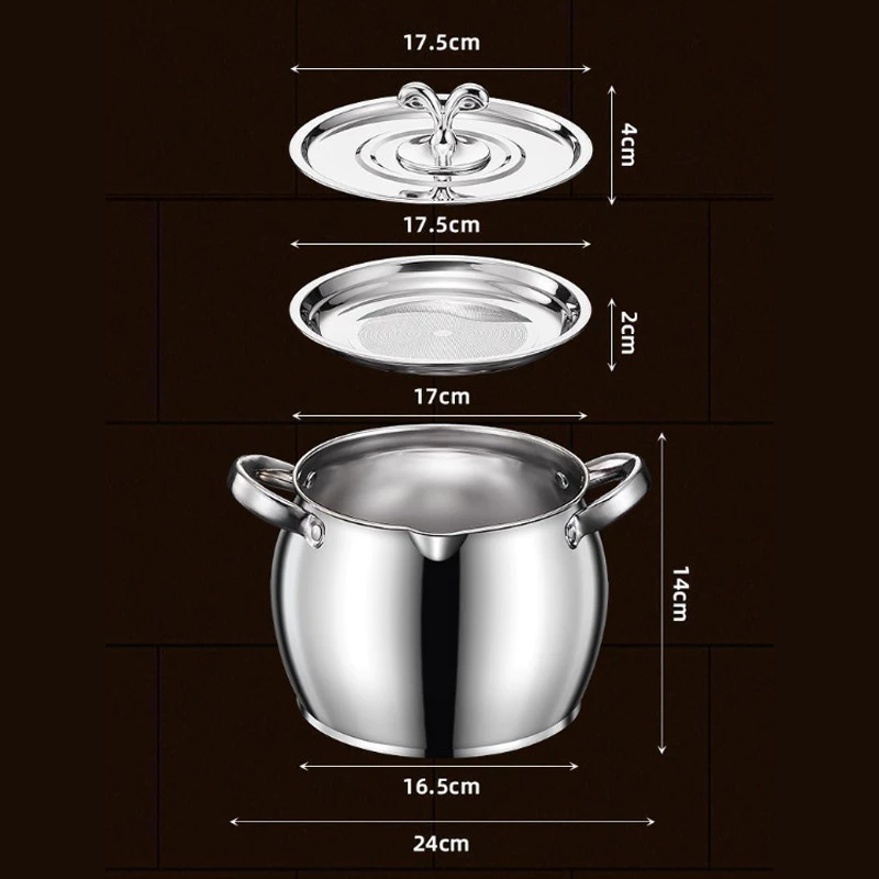 Âu Đựng Mỡ Dung Tích 2500ml Chất liệu Inox